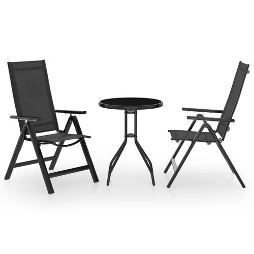 Prolenta Premium - Ensemble De Bistro 3 Pcs Noir Et Anthracite
