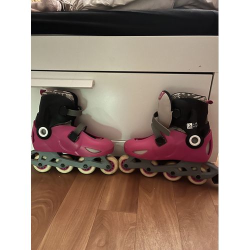 Rollers Oxelo Taille 34-36 Rose Avec Protection 