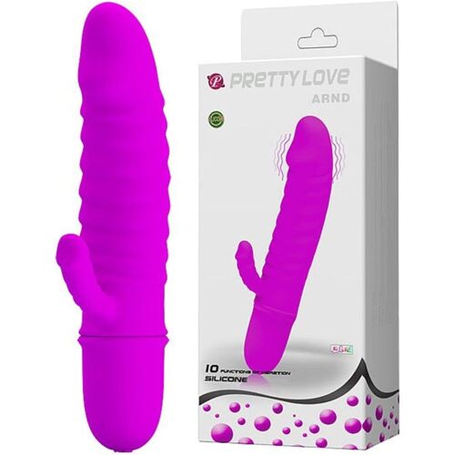 Jgd-Mini Vibromasseur Rabbit Avec Stries Rose Waterproof 10 Vitesses