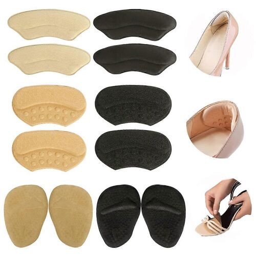 Talon Poignées Liner Coussins Pour Les Chaussures De Talon Réglable Et Des Coussinets Métatarsien Inserts Pour Hommes Femmes Beige Noir
