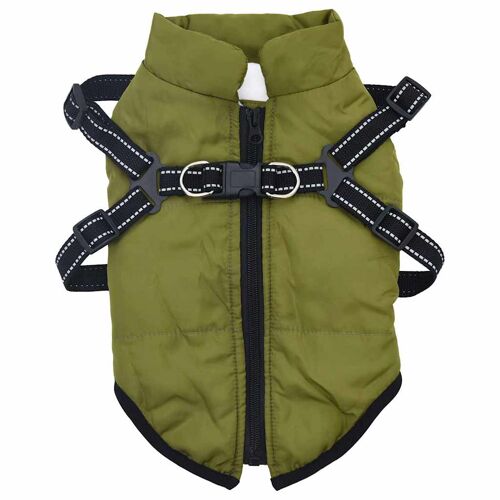 Vidaxl Manteau Pour Chien Vert Armée Xl Fleece Et Polyester
