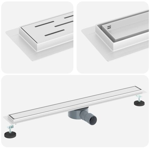 vidaXL Évacuation de douche 2-en-1 avec siphon à 360° Argenté 80 cm