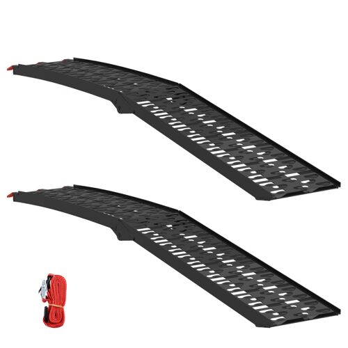 vidaXL Ramp de Chargement 2 pcs Noir 222 x 29 x 14 cm Aluminium