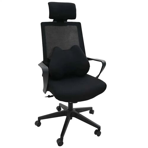 Vidaxl Oreiller Avec Oreiller Réglable Noir 42 X 32 X 14 Cm Polyester