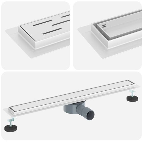 vidaXL Évacuation de douche 2-en-1 avec siphon à 360° Argenté 70 cm