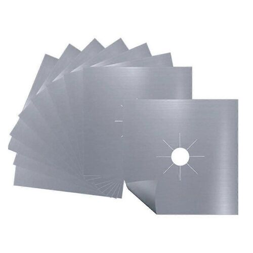 15 Pcs Table De Cuisson À Gaz Protecteur Doublure Une Natte Propre Argent Pour La Cuisine, La Cuisinière De Protection, Résistant À La Chaleur, Facile À Nettoyer