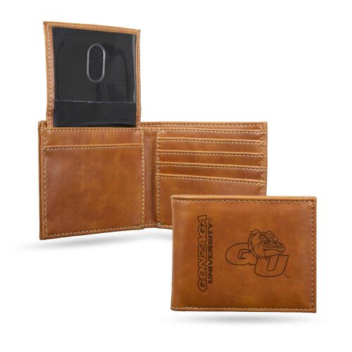 Des hommes d'un porte-monnaie Marron Végétalien porte-monnaie en Cuir, 10-Poche, Gravé au Laser Logo de l'Équipe, Flip la Fenêtre d'identification
