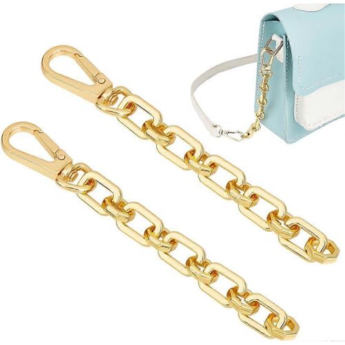 2Pcs Alliage de Chaîne de Sac Or Sac Extender Chaînes 14.35 cm Sac de Chaîne en Métal Sac d'Épaule Strap Extender avec mousqueton à Émerillon pour Sac Sangles de Remplacement