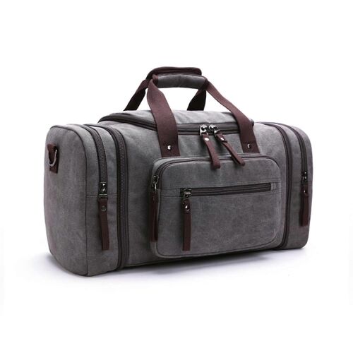 Sac de voyage pour les hommes, main-tenu de remise en forme de sac, la randonnée et le voyage d'affaires, de grande capacité toile (gris)