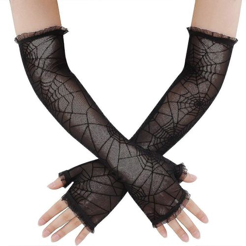 Floral De La Dentelle Creux De Longues Mitaines De Conduite De Gants Pour La Protection Contre Les Uv, Les Femmes Légère De La Crème Solaire Manches En Blanc