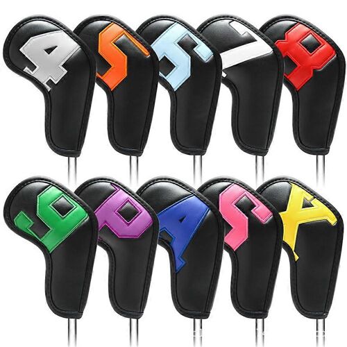 Fer De Golf Couvrir Wedge En Cuir Protecteur De Cas Multicolore Noir
