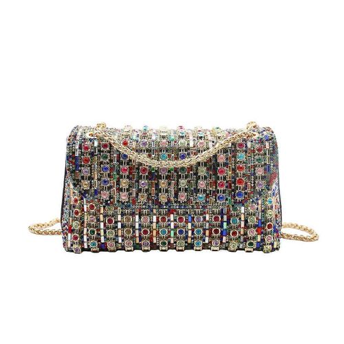Sac de soiree scintillant a strass pour femme, sac bandouliere en cristal avec chaîne pour cocktail, mariage Ref. : 8358