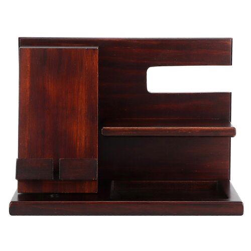 Bois De Portefeuille Titulaire Veille Stand Table De Chevet Organisateur De Téléphone Et Le Portefeuille Organiseur De Bureau En Bois Accessoire