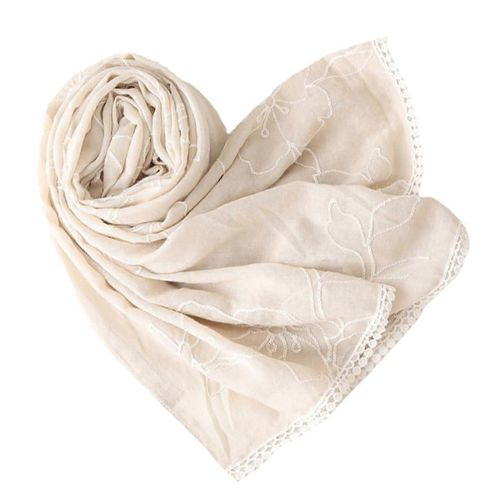 Pure Écharpe Femme Automne Hiver Brodé De Dentelle Châle Léger Et Respirant Accessoire De Mode