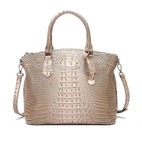 Les femmes de Gros Sacs à main Vegan en Cuir Motif Crocodile Sac à Bandoulière avec Poignée Supérieure À 10 Perle de couleur