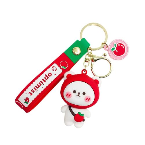 Trousseau De Poupée Suspendus Décoration En Peluche Douce De Clé De Voiture Pendentif Mignon Rouge Figurine Pour Les Enfants De La Fête D'anniversaire Des Sacs De Goodie