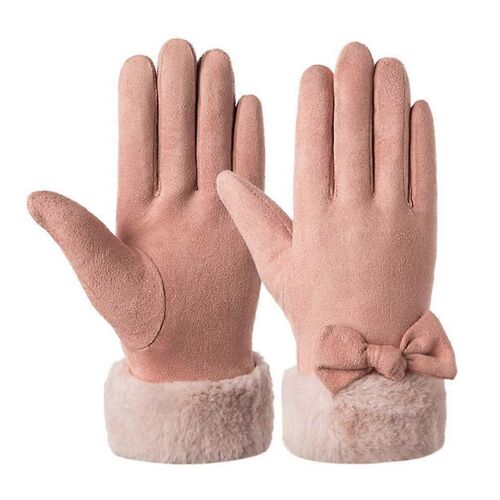 Arc-liée en Daim Gants Chauds pour l'Hiver le Confort