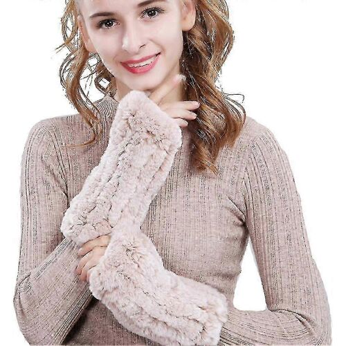 Womens Fourrure De Lapin D'hiver, Les Moufles En Tricot Mitaines