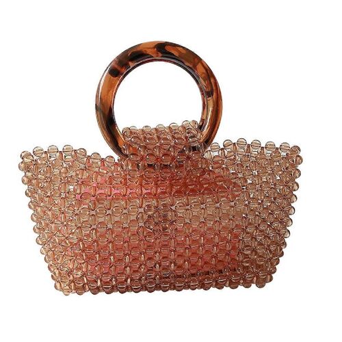 Les femmes Transparent Perles d'Acrylique de Sac à main Sac de Soirée pour la Fête de Mariage, Top-Style de Poignée, Une Taille, Une Couleur