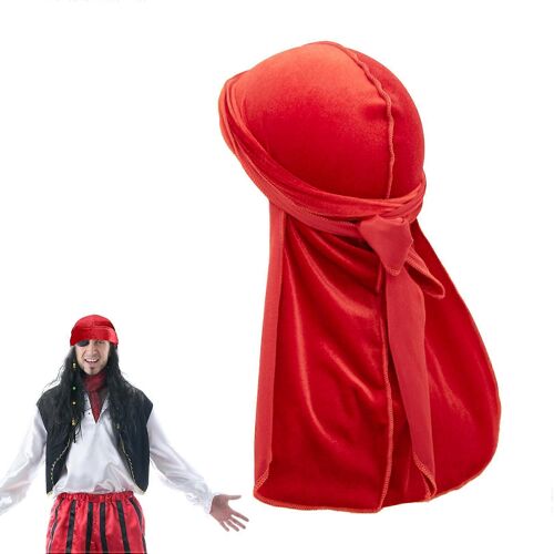 Red Pirate Foulard 100 Cm Velours De Foulard Pour Les Femmes Et Les Hommes, Pirate Des Accessoires De Costumes, Bandana Pour Robe De Fantaisie Et De Bal