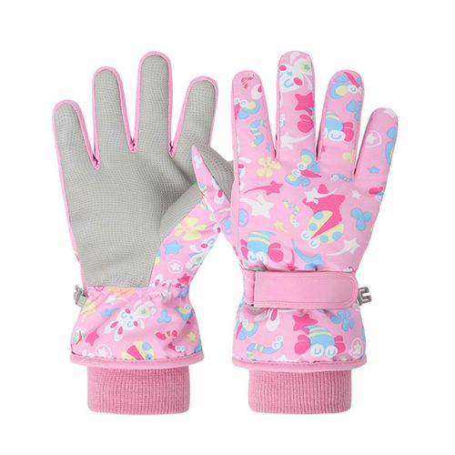 Les Femmes S Ski Moufles Thermiques Isolation Coupe-Vent Gants Pour Les Enfants De Vélo D'hiver En Rose De 46 Ans