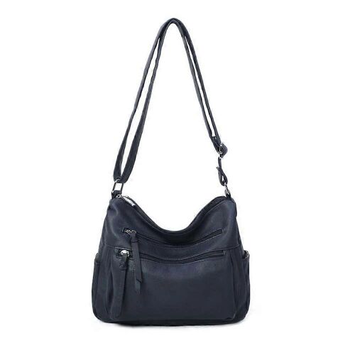 Femme en Bleu Foncé Simili Cuir à Bandoulière Sac Shopper sac Bandoulière Sac à main de Voyage de la Ville Sac pour un Usage Quotidien