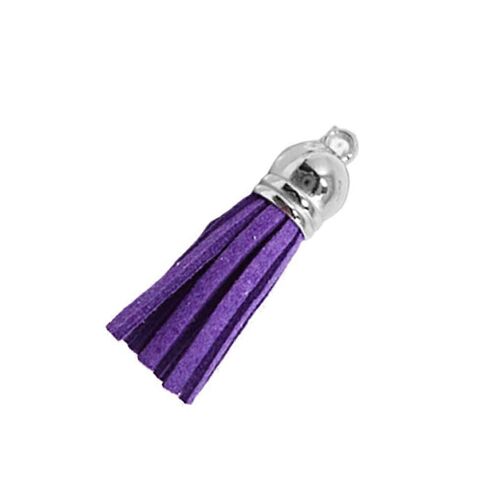28 Pièces Trousseau Set Avec Pompon Charmes Pour Le Bricolage Accessoires Sac Et Les Projets D'artisanat, Violet