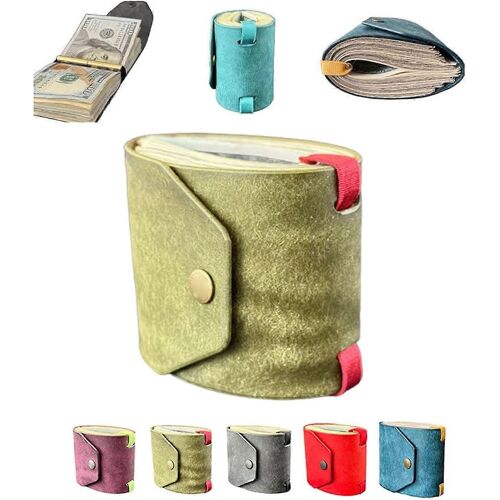 La Trésorerie Écharpe porte - monnaie Vert en Cuir Fermoir Magnétique Sac à main de Bandes, Compact, Luxe, Organisateur de l'Argent pour de l'argent Rapide d'Accès