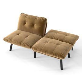 Canapé convertible moderne deux places futon marron fonction couchage salon chambre amis
