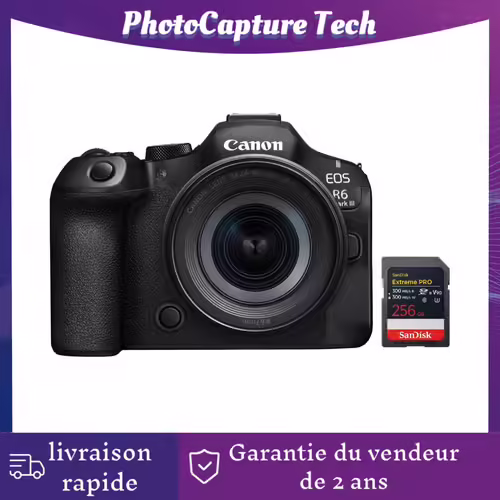 Canon EOS R6 Mark III Kit 24-105mm STM + SanDisk 256Go Extreme PRO UHS-II