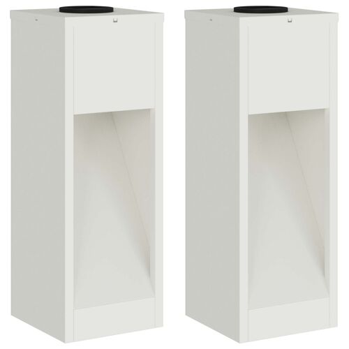vidaXL Lumière de Chemin LED Solaire 2 pcs Blanc Acier laminé à froid