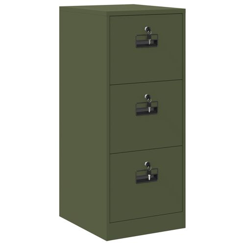 vidaXL Cabinet de Dossier avec tiroir Vert olive 44 x 50 x 106.5 cm