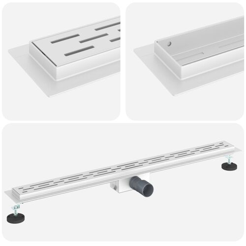 vidaXL Drain de Douche avec Couverture en Verre Argenté 100 cm