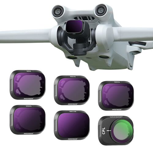 Neewer Ensemble De Filtres Nd Compatible Avec Dji Mini 3/Dji Mini 3 Pro, Filtre À Densité Neutre Accessoires D'Objectifs De Drone Avec Cadre En Plastique Et Verre Optique Hd