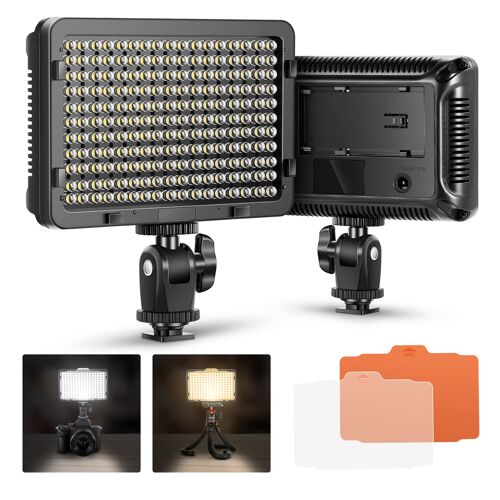 NEEWER LED Panneau 176 Torche Vidéo LED - Lampe Vidéo 3200-5600K sur Caméra - Lumière pour Appareil Photo Canon, Nikon, Pentax, Olympus et Autres Numériques SLR Appareils Photo/Caméscopes