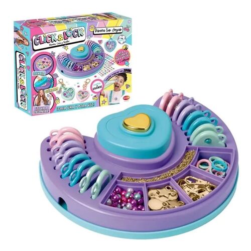 Kit De Création De Bijoux - Bizak - Click & Lock - 8 Pièces - Perles Nacrées - Autocollants - Chaînes Pour Collier