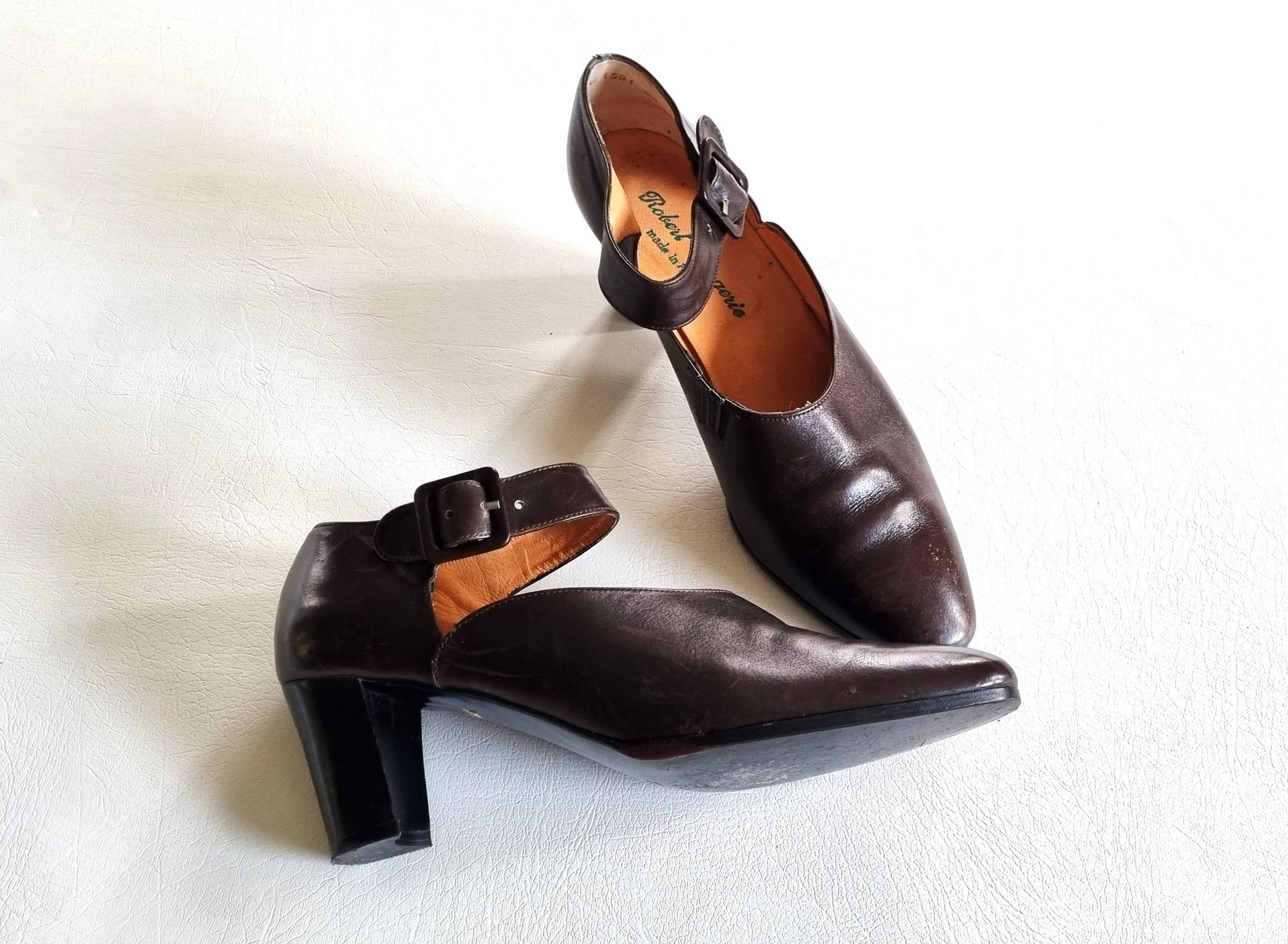 Escarpins Robert Clergerie Pointure 37 Cuir Marron Tbe