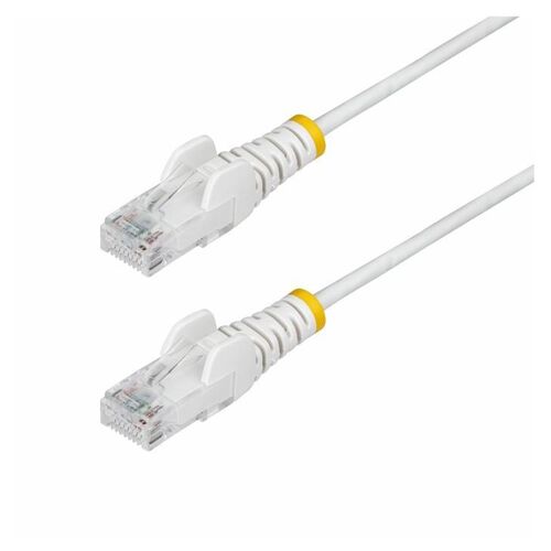 StarTech.com 50cm White Slim CAT6 Ethernet Cable, Snagless, 28AWG, LSZH - Cordon de raccordement - RJ-45 (M) pour RJ-45 (M) - 50 cm - 3.6 mm - UTP - CAT 5/5e/6 - IEEE 802.3bt - sans halogène, sans crochet - blanc