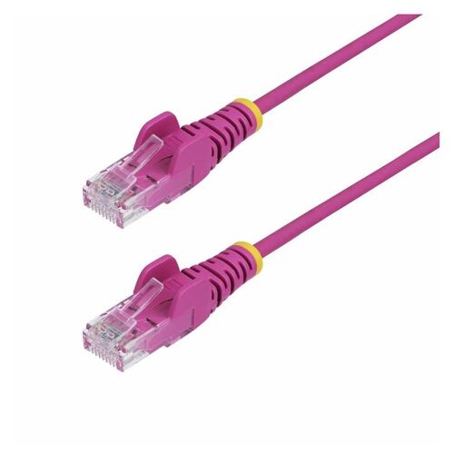 StarTech.com 50cm Pink Slim CAT6 Ethernet Cable, Snagless, 28AWG, LSZH - Cordon de raccordement - RJ-45 (M) pour RJ-45 (M) - 50 cm - 3.6 mm - UTP - CAT 5/5e/6 - IEEE 802.3bt - sans halogène, sans crochet - rose