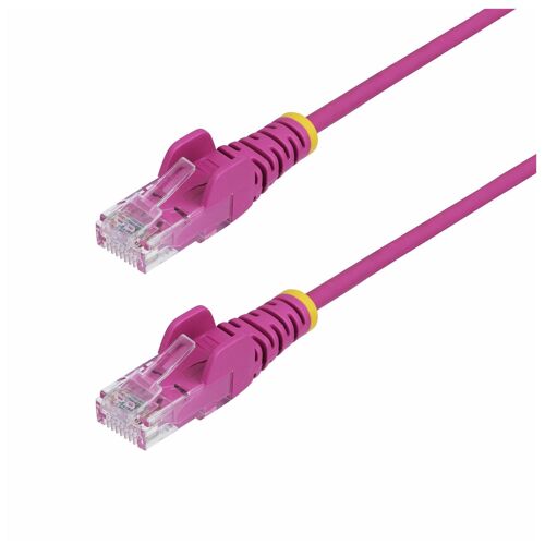 StarTech.com 2m Pink Slim CAT6 Ethernet Cable, Snagless, 28AWG, LSZH - Cordon de raccordement - RJ-45 (M) pour RJ-45 (M) - 2 m - 3.6 mm - UTP - CAT 5/5e/6 - IEEE 802.3bt - sans halogène, sans crochet - rose