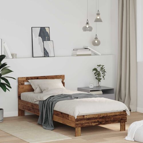 vidaXL Cadre de lit Bois ancien 98,5 x 200 cm Bois d'ingénierie