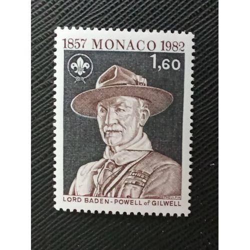 Timbre Monaco Y T 1334 Sir Robert Baden-Powell (1857-1941), Fondateur 1982 (021209 )