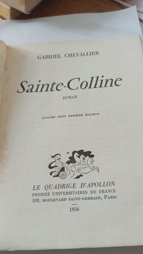Chevallier, Gabriel Sainte-Colline Presses Universitaires De France 1956