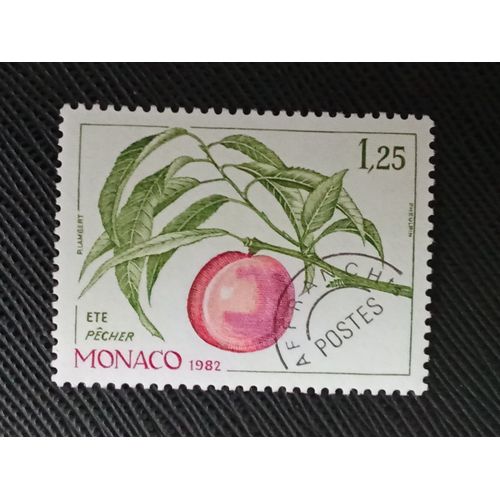 Timbre Monaco Y T T 75 Branche D'Un Pêcher En Été 1982 (021209 )