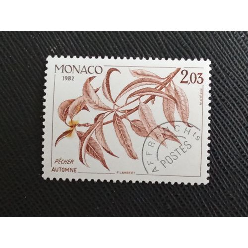 Timbre Monaco Y T Pr 76 Branche D'Un Pêcher En Automne 1982 (021209 )
