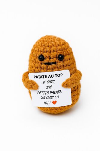Amigurumi Patate positive au Crochet, Cadeau de Soutien Émotionnel, Peluche Motivation Faite Main pour Toi