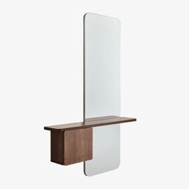 Console d'entrée 80x120 cm en MDF avec miroir Varna Marron Bois Foncé
