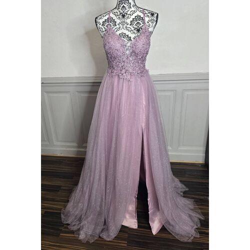 Robe Vieux Rose Buste Dentelle Et Bas En Tulle Pailleté Taille 36 S