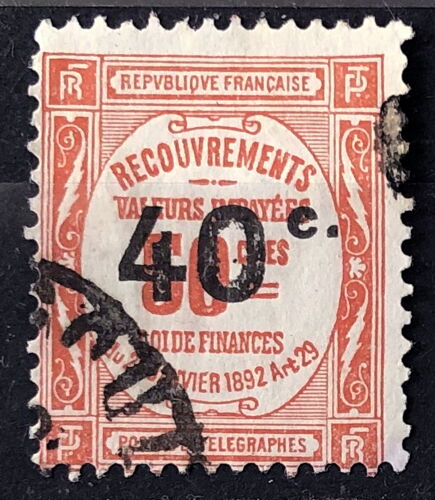 Taxe Recouvrement - Valeurs Impayées - 40c / 50c Rouge (N° 50) Obl - France Année 1917 - Brn83 - N34152