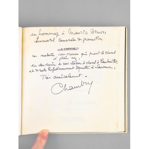 A Cheval ! Cahiers D'equitation [ Livre Dédicacé Par L'auteur À Maurice Druon - Avec Une L.A.S.]